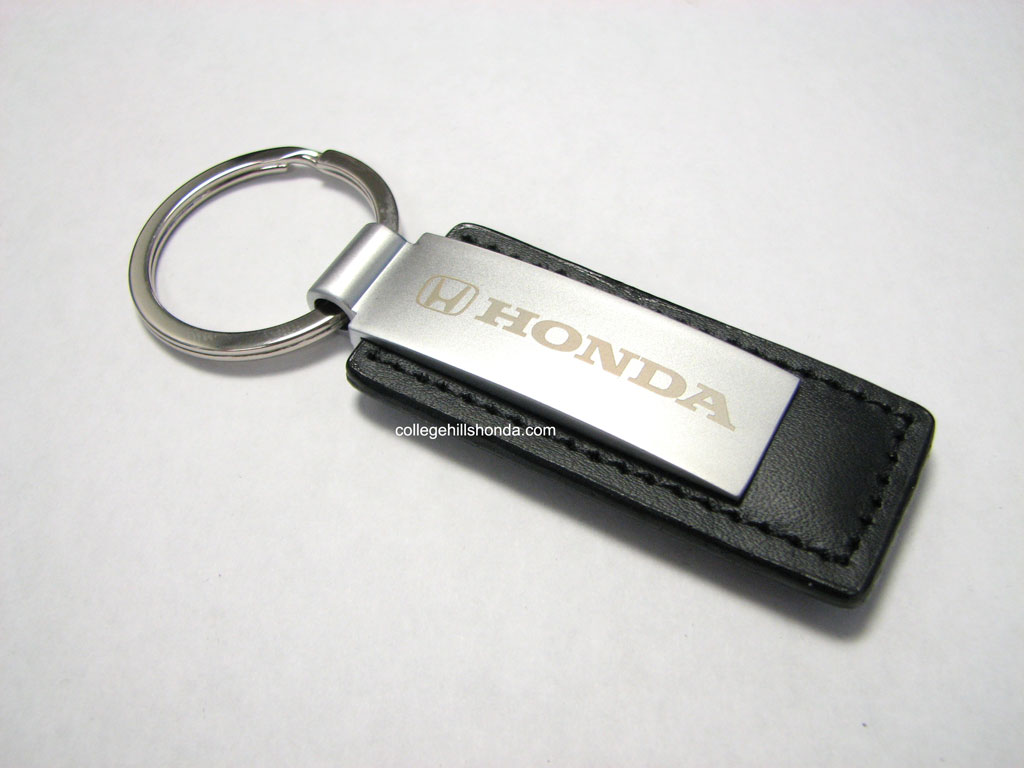 Honda accord black leather key chain #7