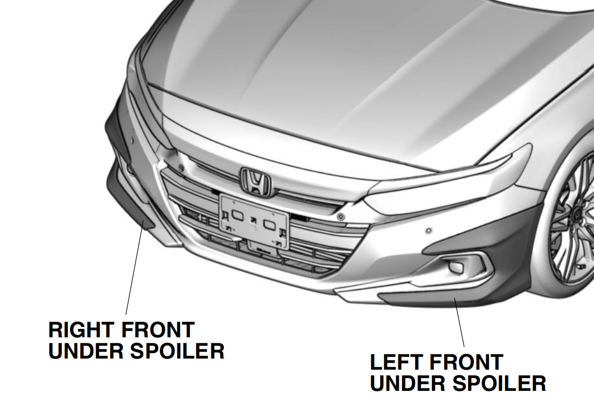 2021 2022 Honda Accord Front Underbody Spoilers 08f01 Tva 1911