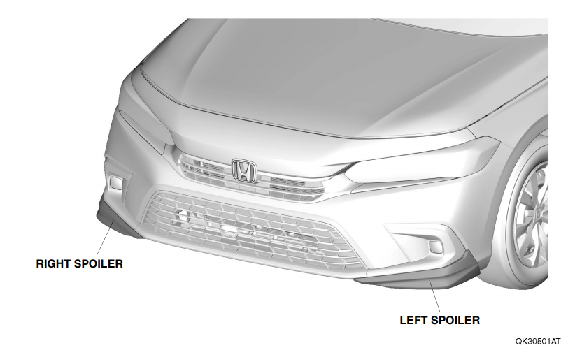 20222024 Honda Civic HPD Front Underbody Spoilers (Berlina Black