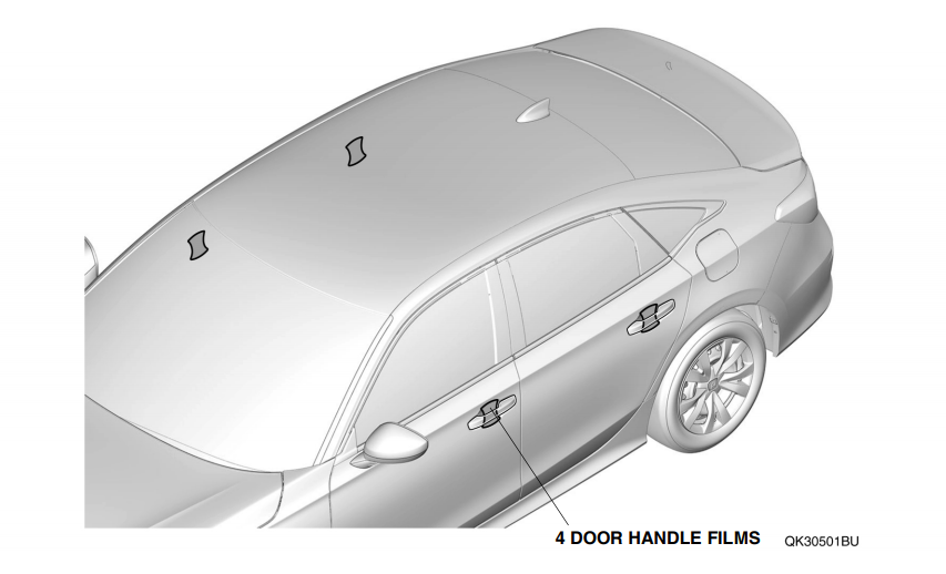 OEM 2020-2022 Honda CR-V Exterior Protection, Door Handle Film  08P48-TLA-100