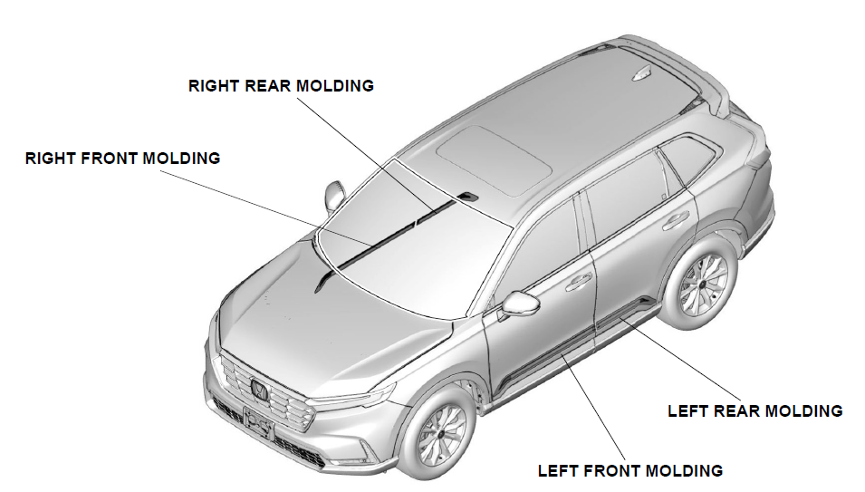20232024 Genuine Honda CRV Body Side Moldings 08P053A0