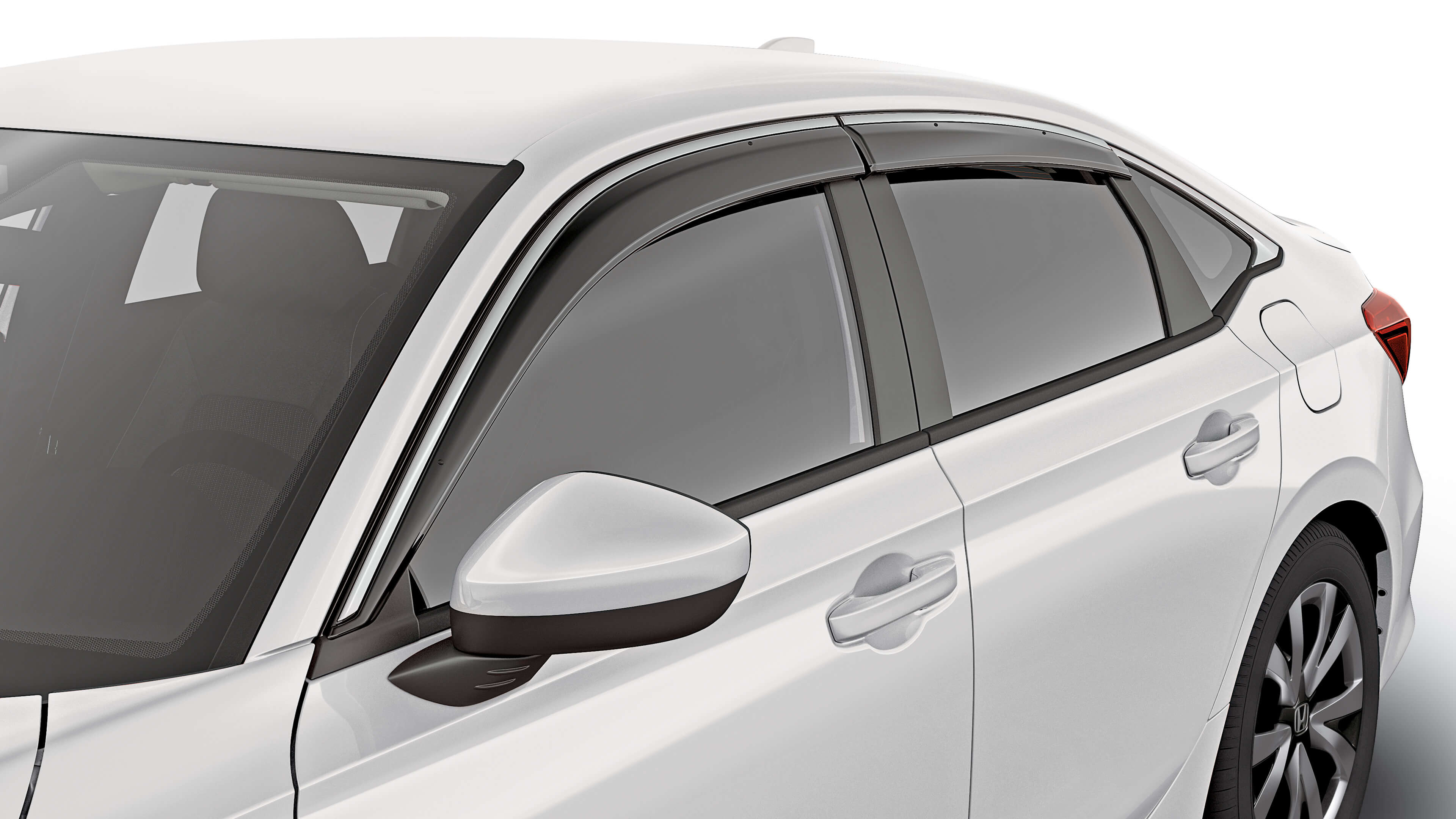 20222024 Honda Civic Sedan Door Visors (Chrome Molding) 08R04T20100