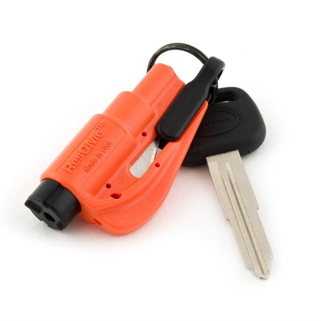 resqme Family Pack of 3, The Original Emergency Keychain Car Escape Tool,  2-in-1 Seatbelt Cutter and Window Breaker, Made in USA, Orange, Black, Pink